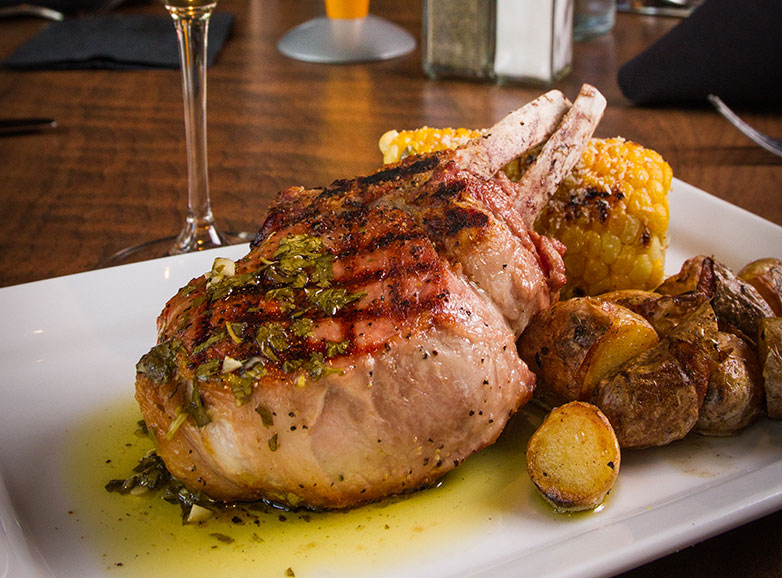 The double-bone tomahawk pork chop is one of the crowd's favorites. Visit our restaurant in Frisco, CO and see for yourself.
